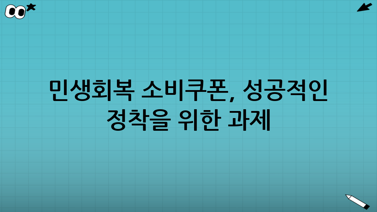 민생회복 소비쿠폰, 성공적인 정착을 위한 과제