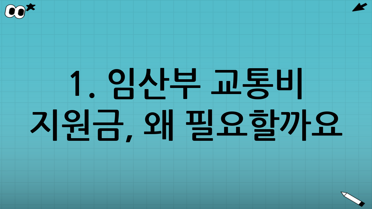 1. 임산부 교통비 지원금, 왜 필요할까요?