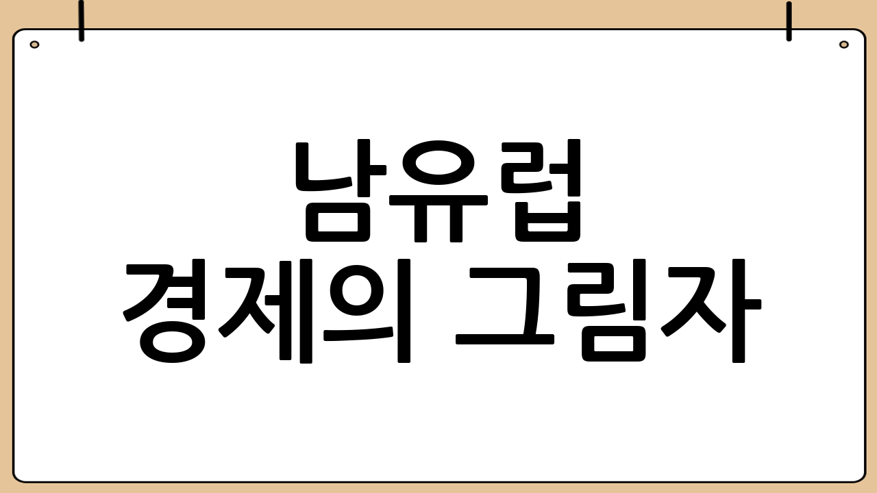 남유럽 경제의 그림자: 고부가산업 육성 실패와 관광 함정