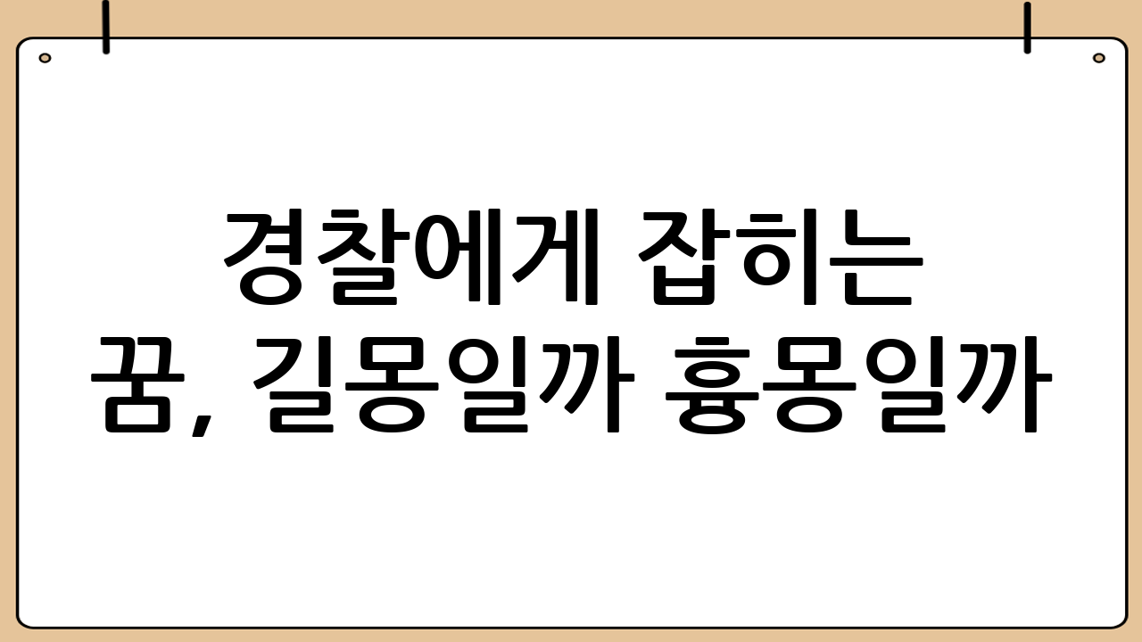 경찰에게 잡히는 꿈, 길몽일까 흉몽일까?