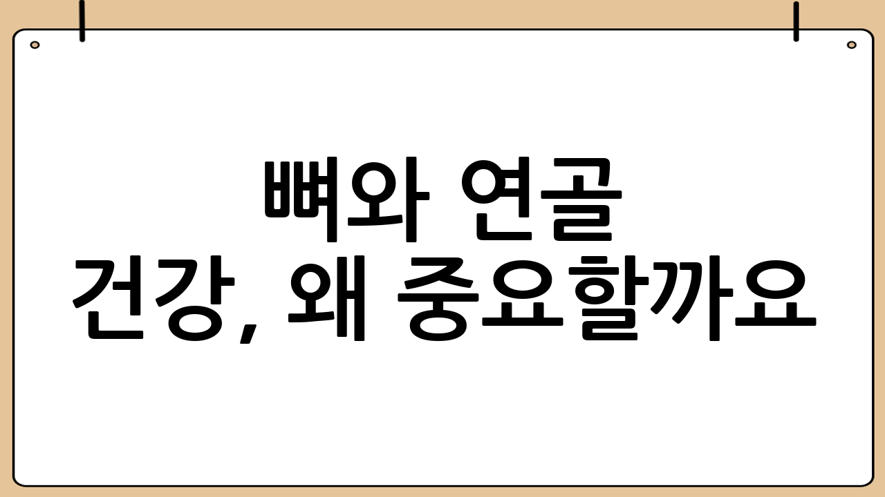 뼈와 연골 건강, 왜 중요할까요?