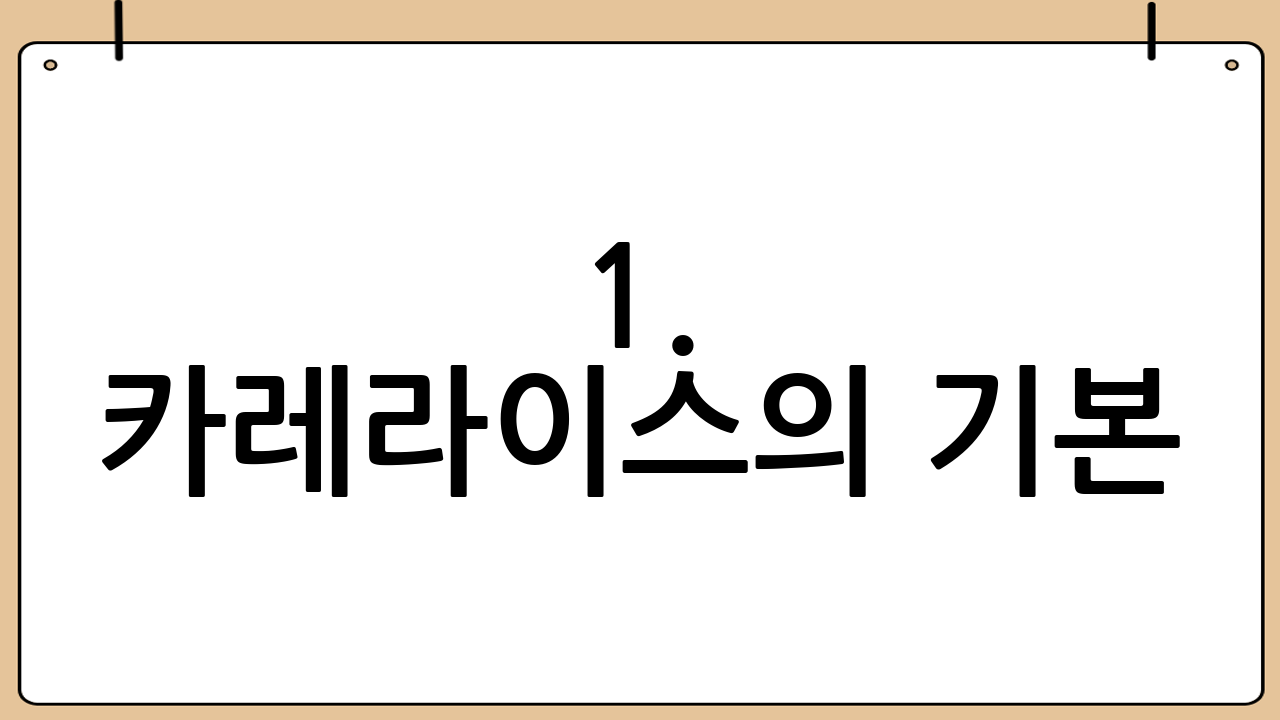 1. 카레라이스의 기본: 재료 준비와 손질