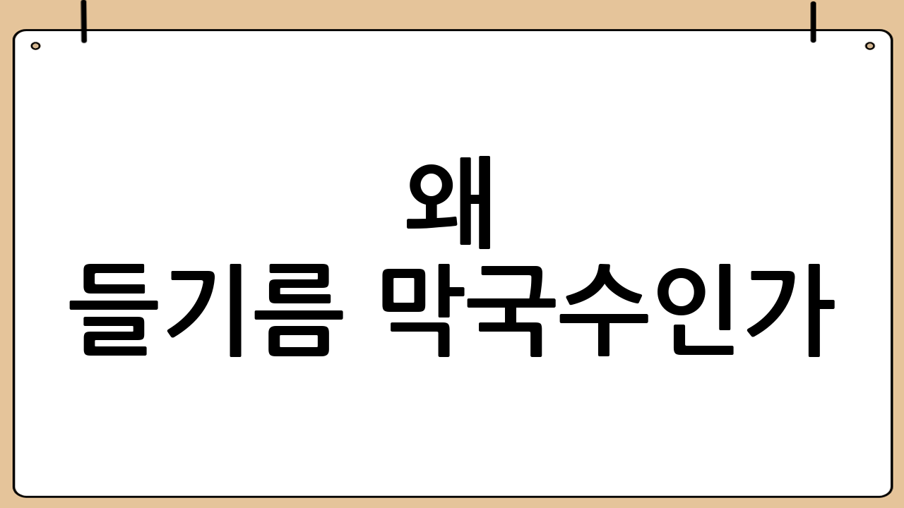 왜 들기름 막국수인가?
