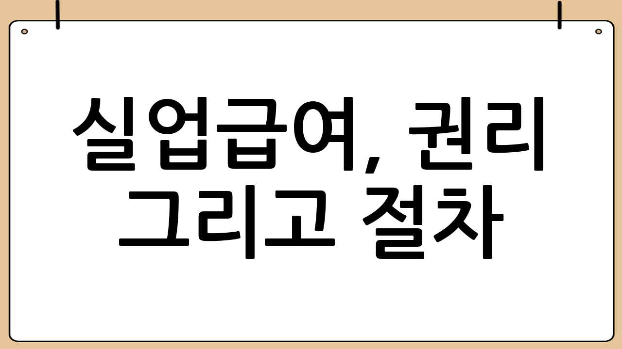 실업급여, 권리 그리고 절차