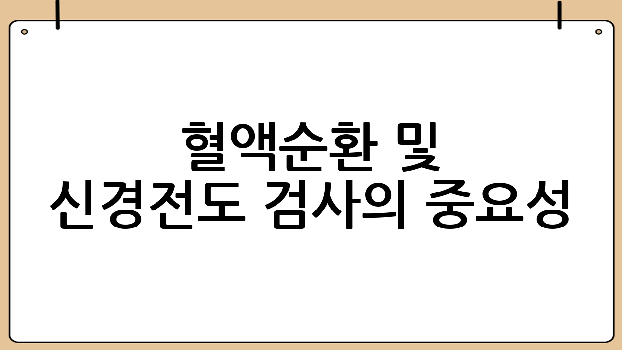 혈액순환 및 신경전도 검사의 중요성