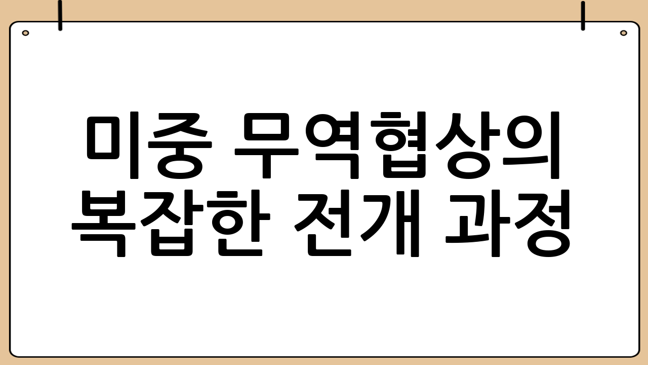 미중 무역협상의 복잡한 전개 과정