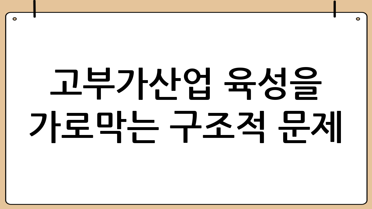 고부가산업 육성을 가로막는 구조적 문제