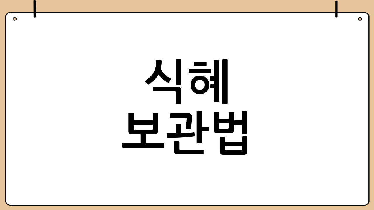 식혜 보관법