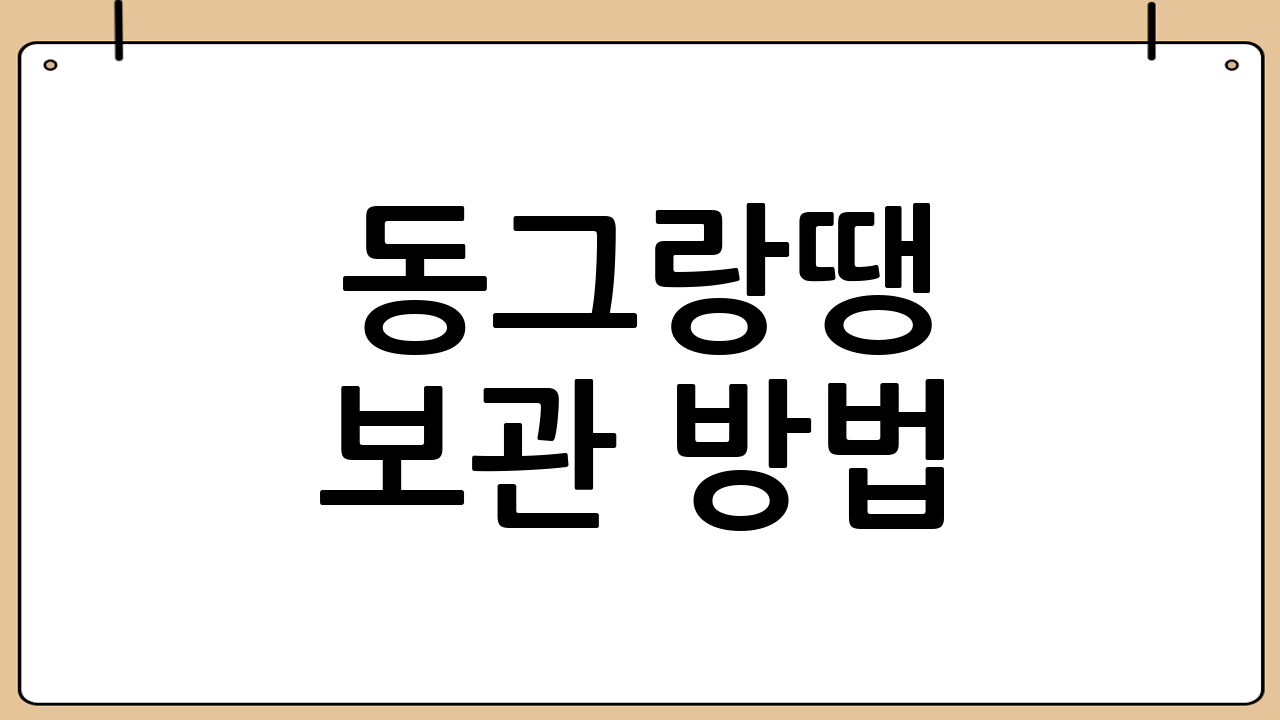 동그랑땡 보관 방법 📦