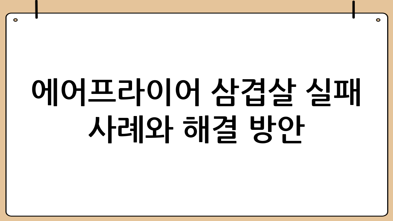 에어프라이어 삼겹살 실패 사례와 해결 방안
