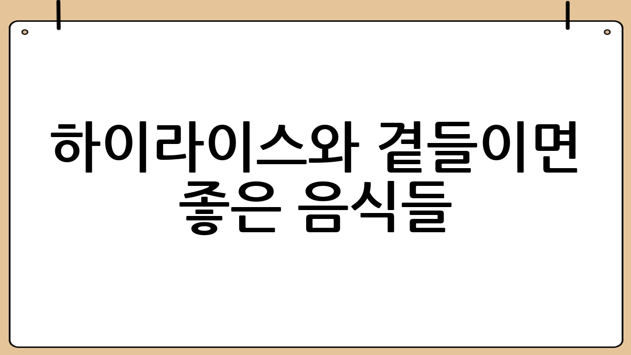 하이라이스와 곁들이면 좋은 음식들
