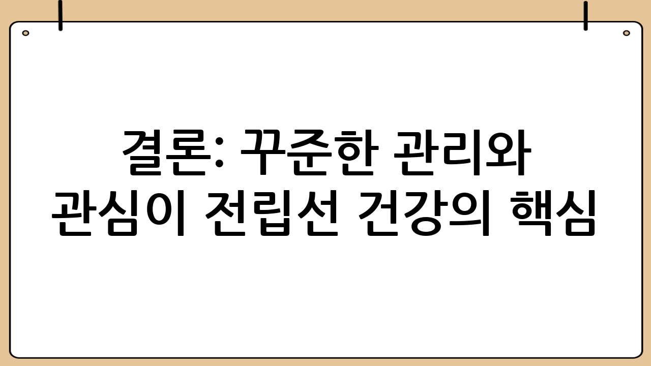 결론: 꾸준한 관리와 관심이 전립선 건강의 핵심