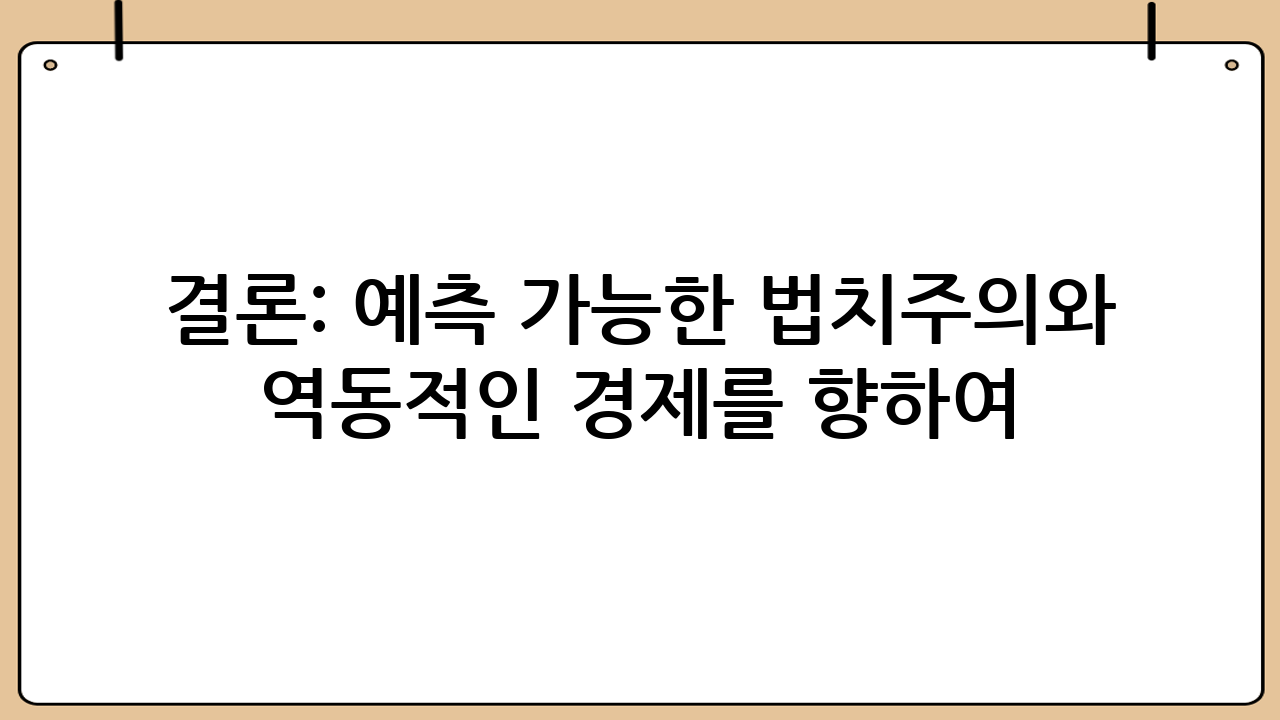 결론: 예측 가능한 법치주의와 역동적인 경제를 향하여