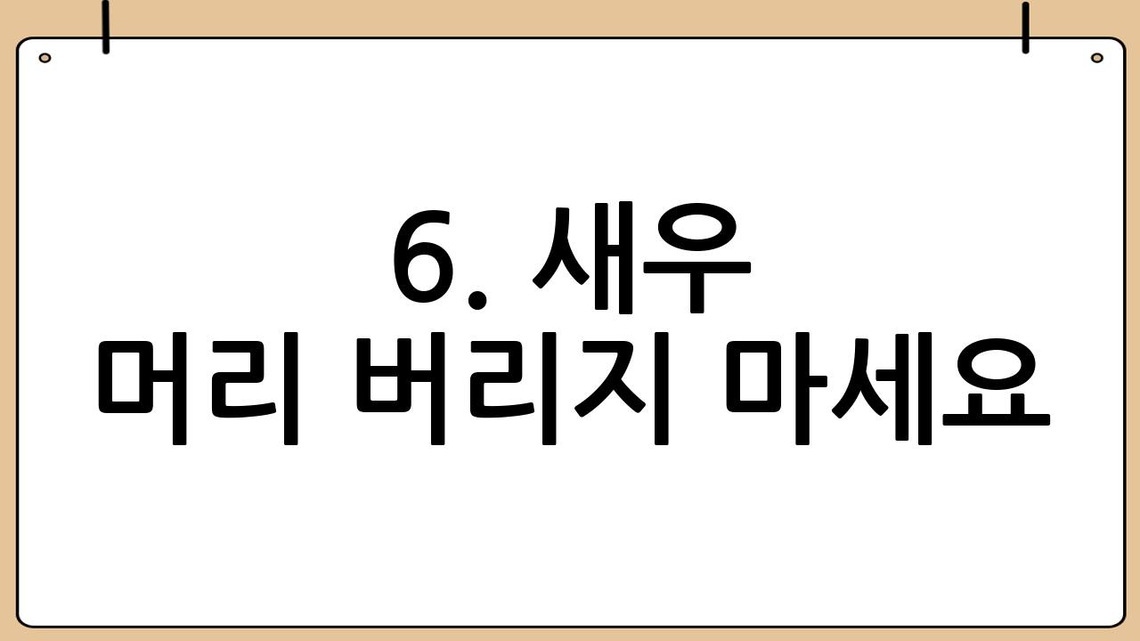 6. 새우 머리 버리지 마세요! 꿀팁 대방출