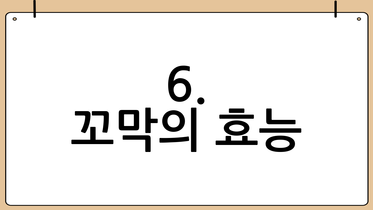 6. 꼬막의 효능: 맛과 건강을 동시에!