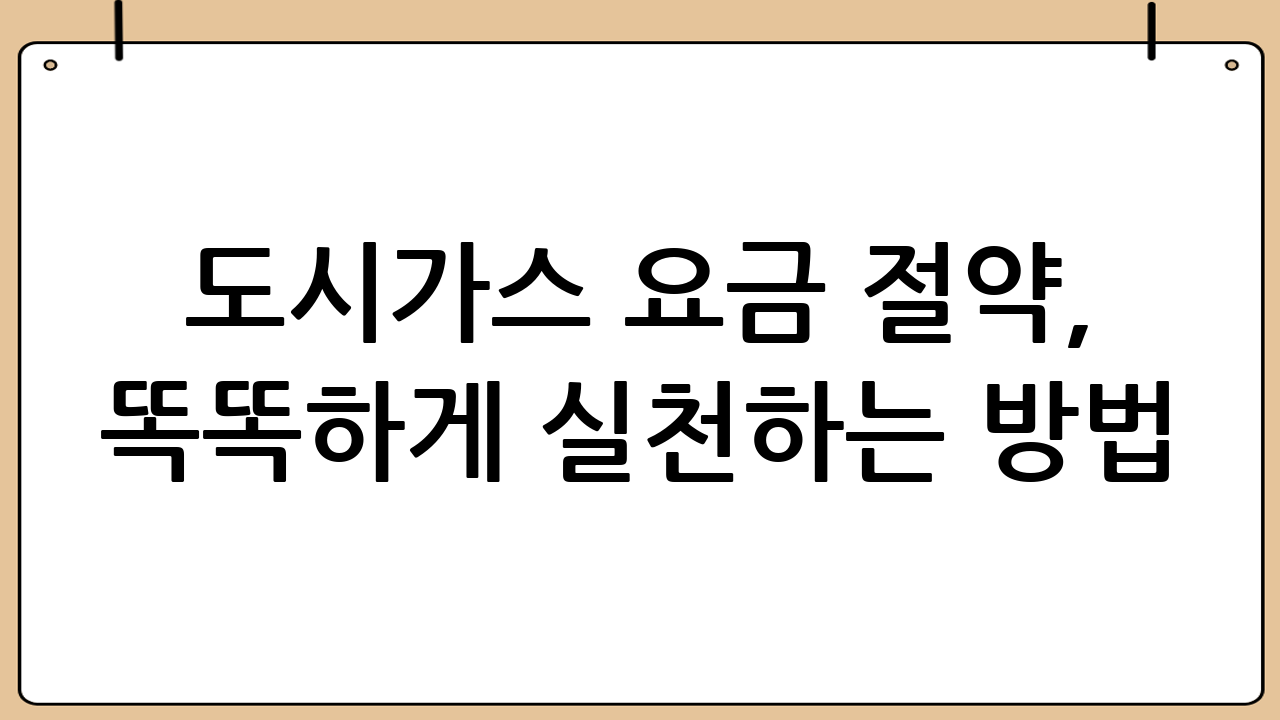 도시가스 요금 절약, 똑똑하게 실천하는 방법